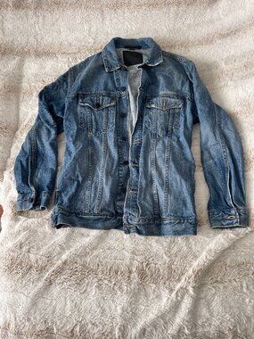Denim x Alexander Wang Daze Oversized Jacket - Light Indigo Aged Cotton - Size M